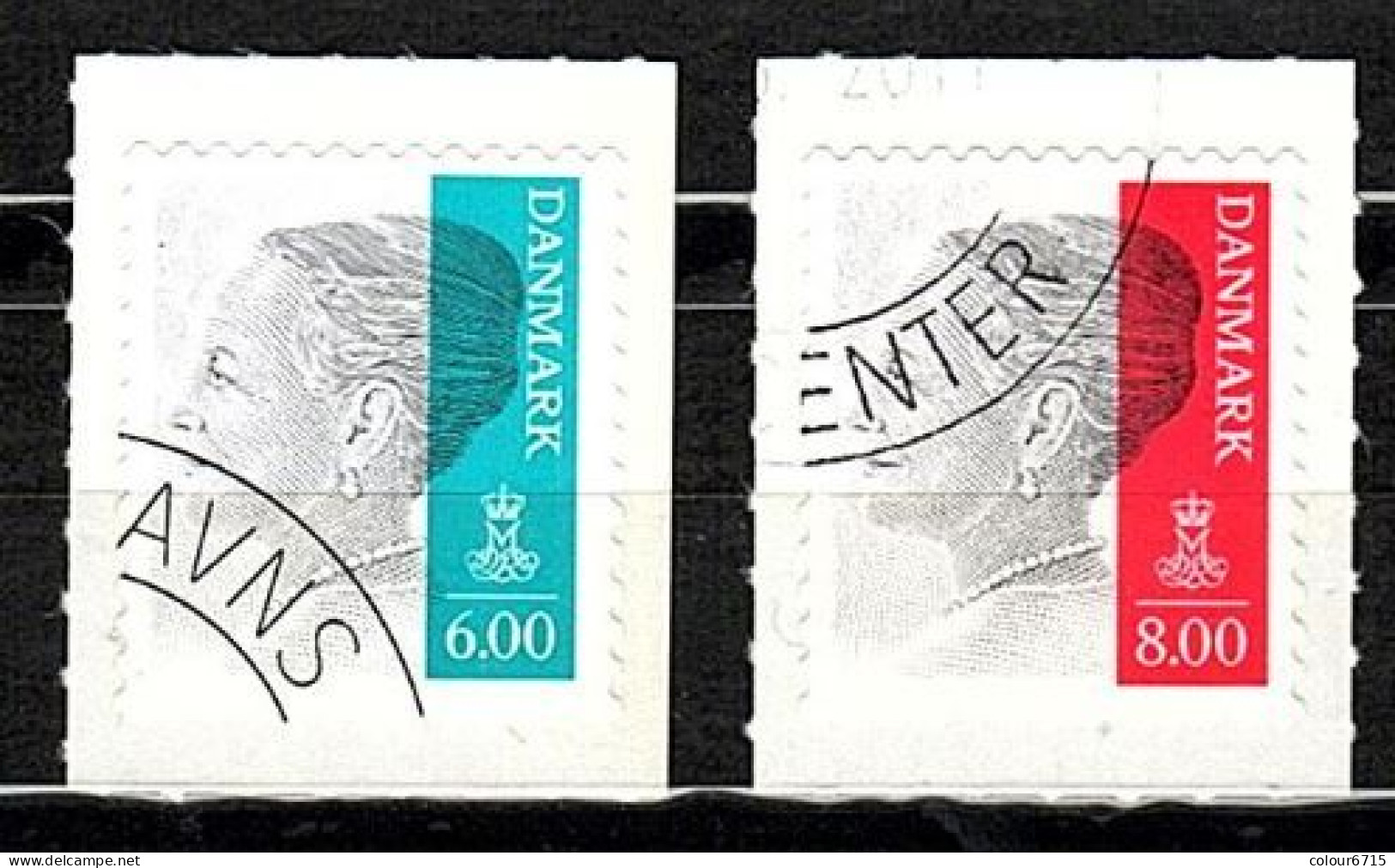 Denmark 2011 Queen Margrethe II - Self Adhesive (6kr & 8kr) CTO Used Stamp 2v - Gebruikt