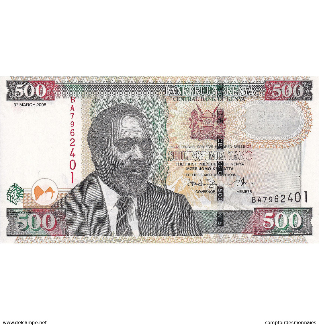 Kenya, 500 Shillings, 2010, 2010-07-16, KM:50f, NEUF - Kenia