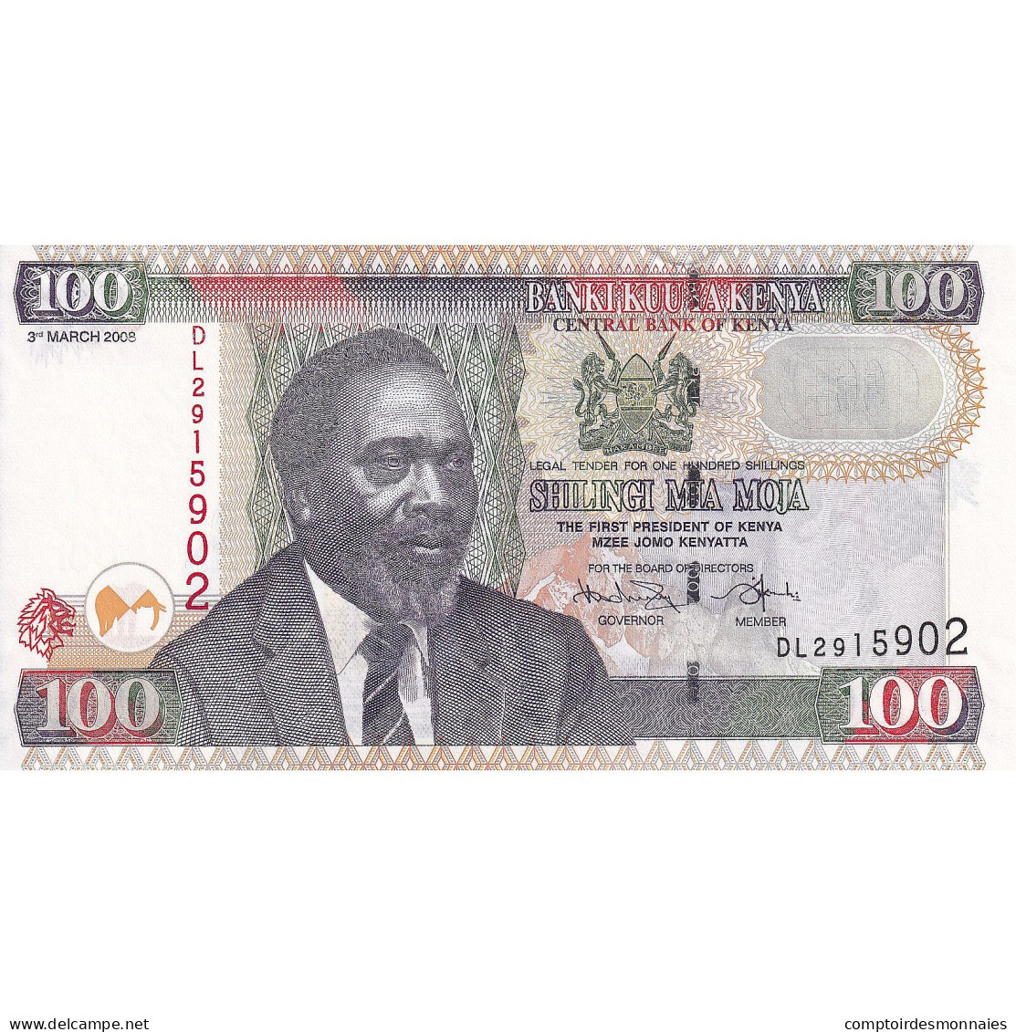 Kenya, 100 Shillings, 2008, 2008-03-03, KM:48c, NEUF - Kenia