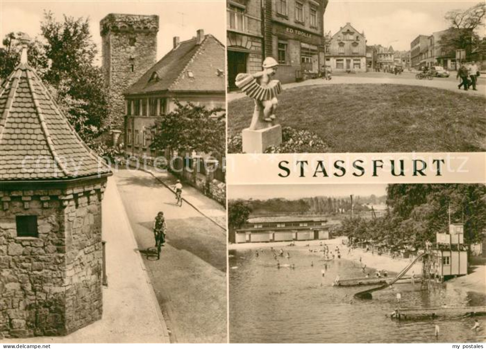 43499388 Stassfurt Turmgasse Mit Eulenturm August-Bebel-Strasse Strandsolbad Sta - Stassfurt