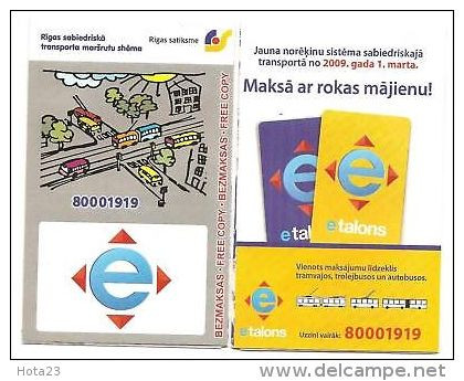 Public Transport Map For Travel To Riga Latvia 2009 / 2010  Tramm ,tramvay, Trolibuss , Bus - Europa