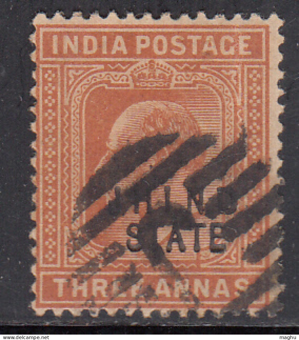 3a Used Jind State. Edward Series, 1903-1909,  British India - Jhind