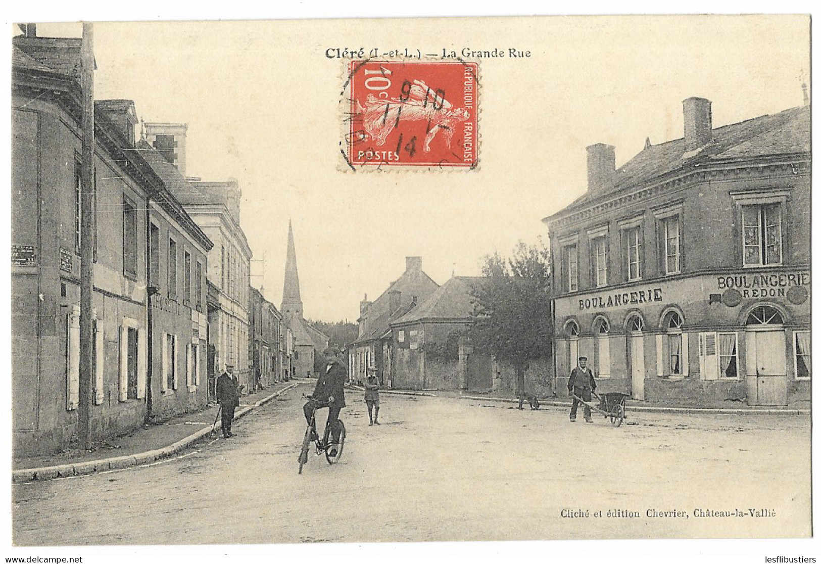 CPA 37 CLERE La Grande Rue (Boulangerie) - Cléré-les-Pins