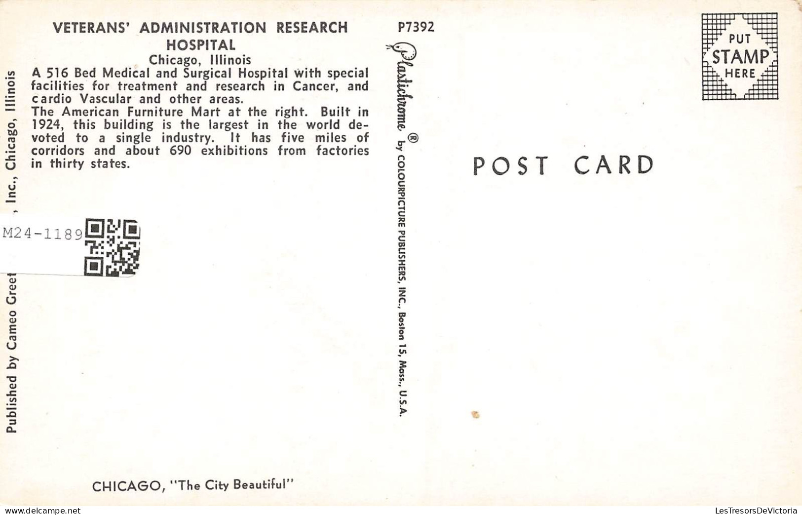 ETATS-UNIS - Chicago - Veteran's Administration Research Hospital - Carte Postale - Chicago