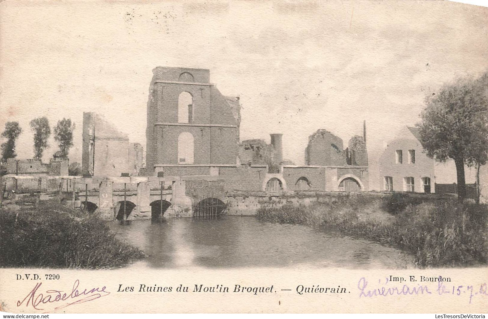 BELGIQUE - Quiévrain - Les Ruines Du Moulin Broquet - Carte Postale Ancienne - Quievrain