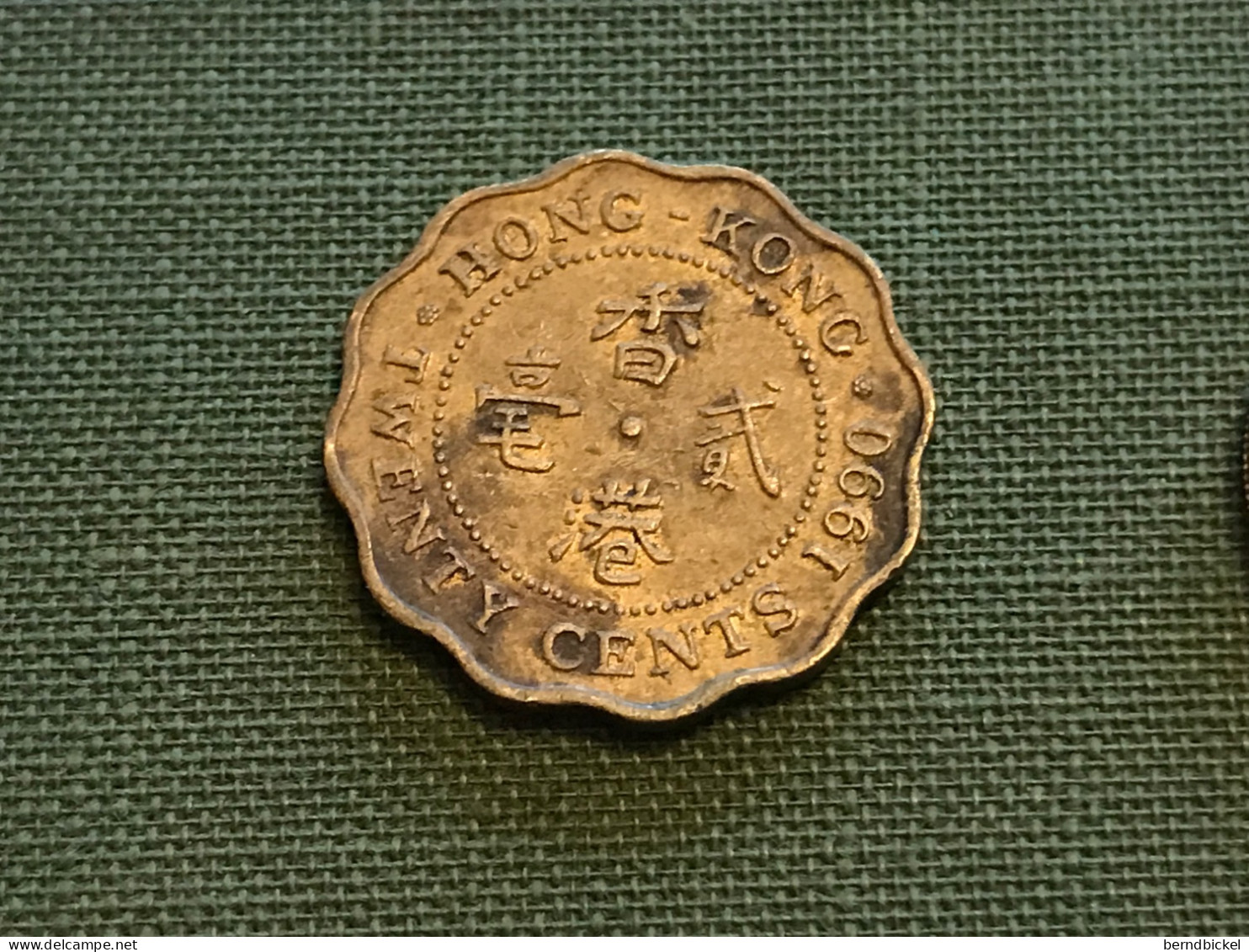 Münze Münzen Umlaufmünze Hongkong 20 Cents 1990 - Hongkong
