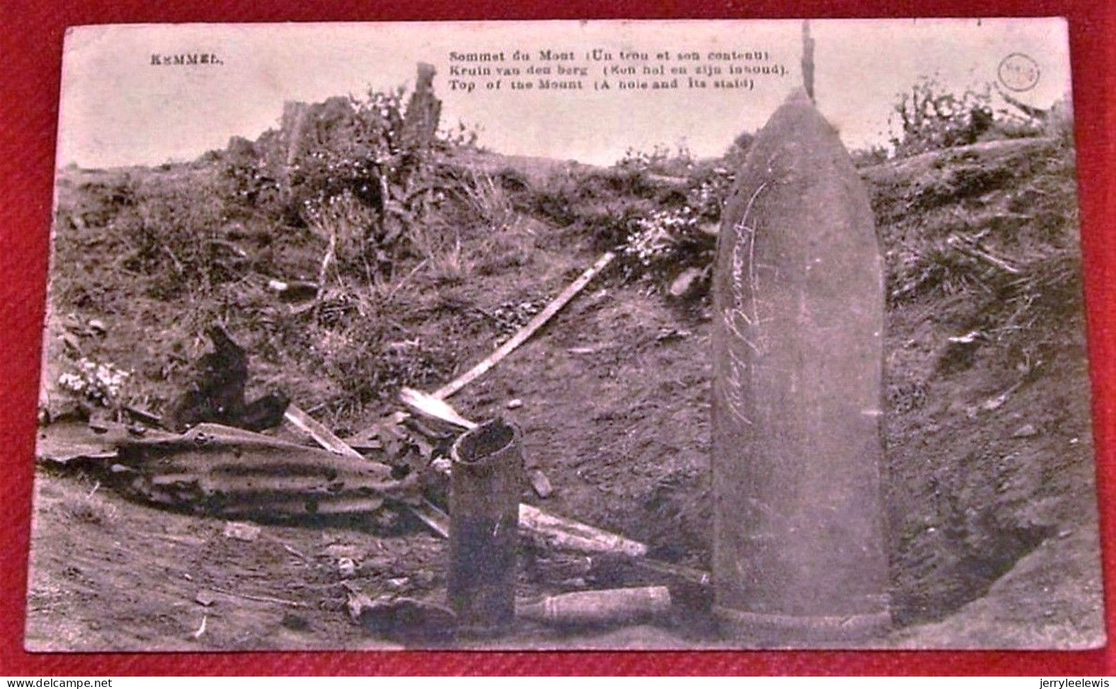 KEMMEL    -  Militaria  - Kruin Van Den Berg (een Hol En Zijn Inhoud)  -  Sommet Du Mont ,Un Trou Et Son Contenu) - 1923 - Heuvelland