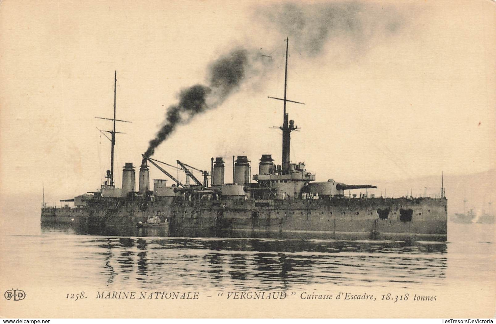 TRANSPORTS - Marine Nationale - Vergniaud - Cuirasse D'Escadre - Carte Postale Ancienne - Guerra