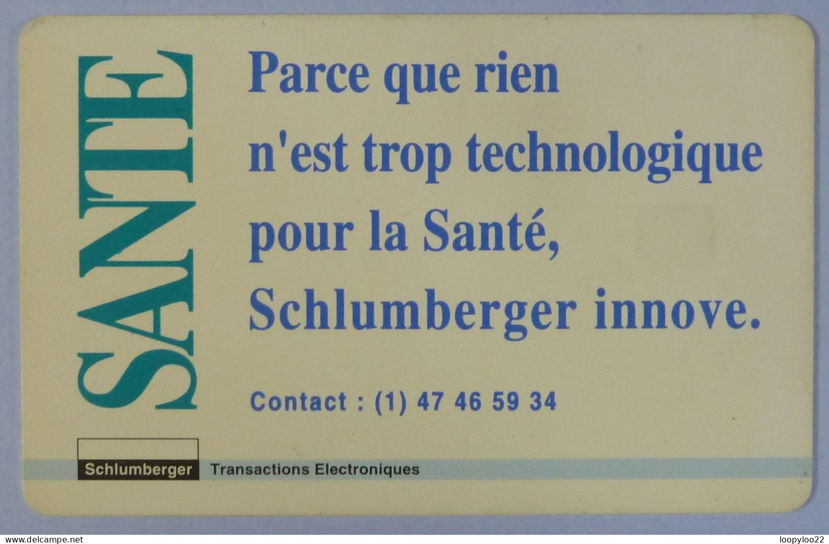 FRANCE - Schlumberger - Demo - Sante - Used - Telefoonkaarten Voor Particulieren