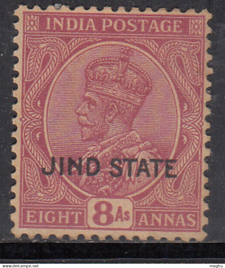 8a MH Jind State, KGV Series, 1927-1937  British India - Jhind