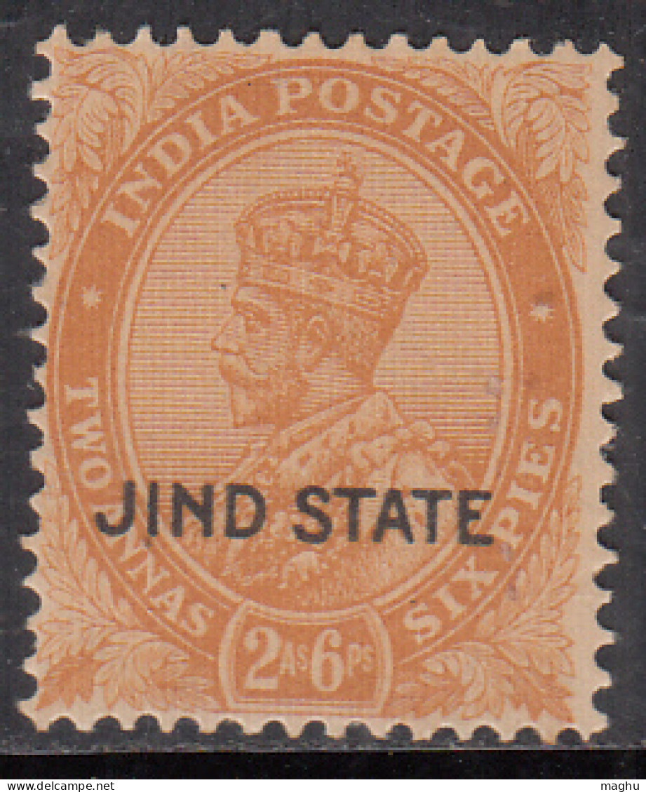 2a6p MH Jind State, KGV Series, 1927-1937  British India - Jhind