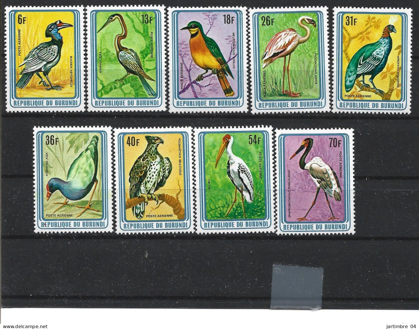 1979 BURUNDI PA 487-95 ** Oiseaux, Série Complète Poste Aérienne, Côte 65.00 - Posta Aerea