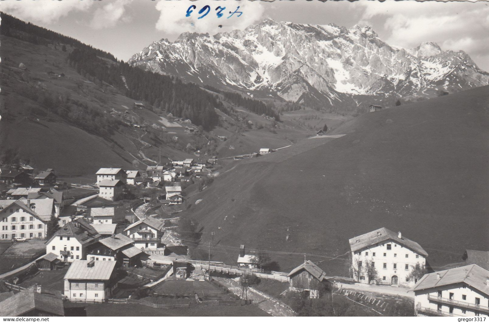 D9295) DIENTEN Mit Hochkönig  Alte FOTO AK - Mit Tollen Häuser DETAILS S/W - Dienten