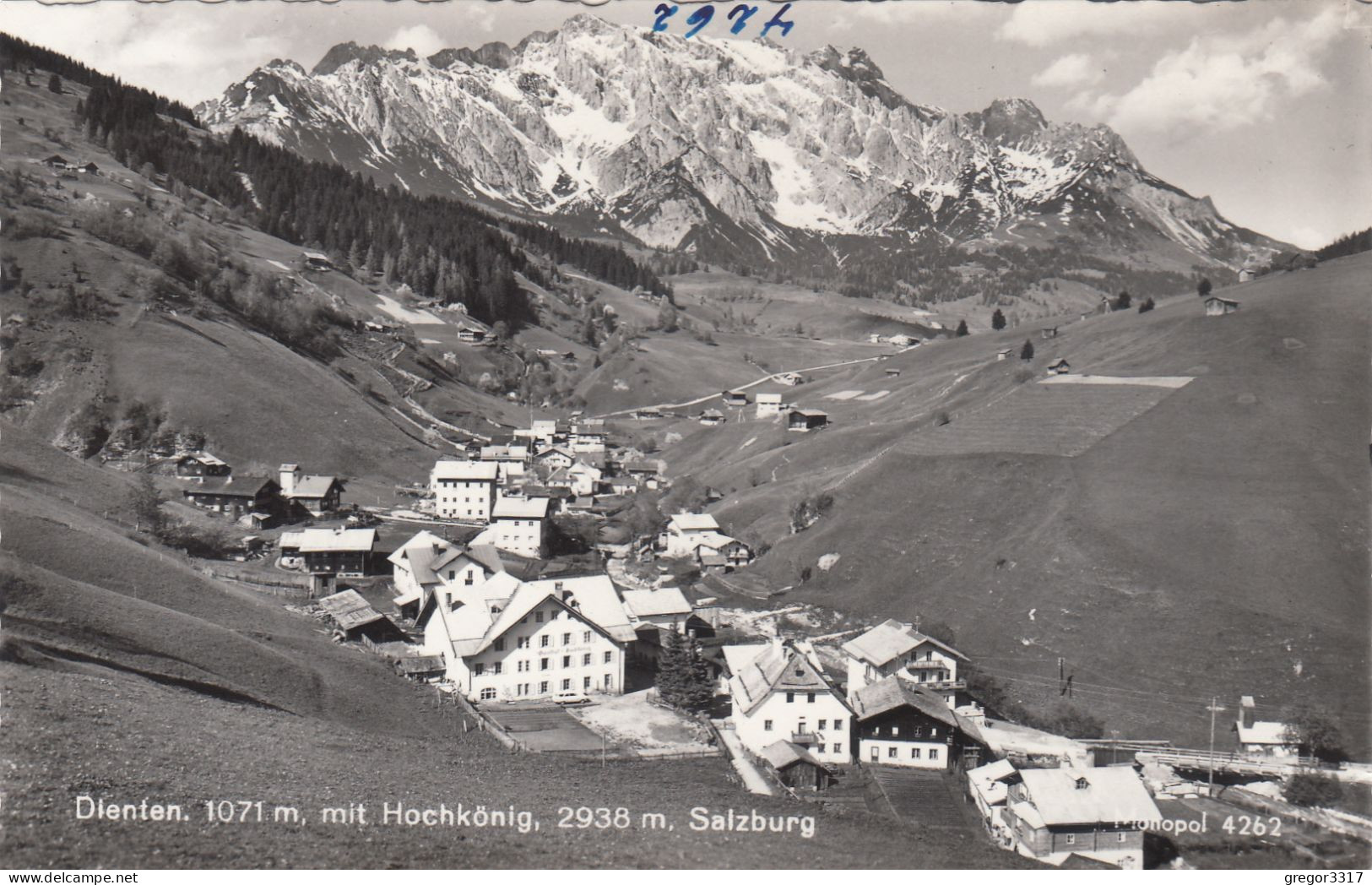 D9296) DIENTEN Mit Hochkönig  Alte FOTO AK - Hochkönig 2938m - Häuser Im Vordergrund S/W ALT - Dienten