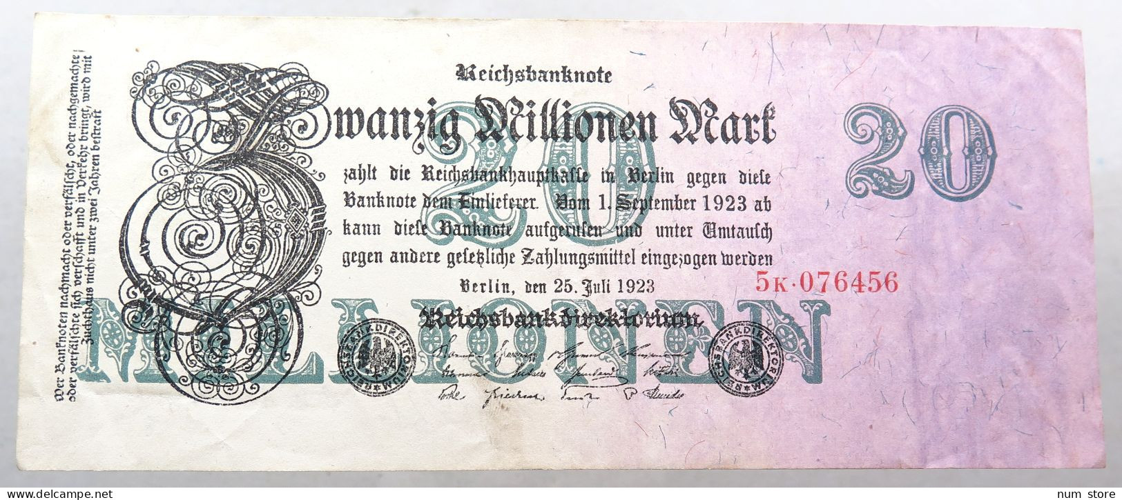 WEIMARER REPUBLIK 10 MILLIONEN MARK 1923  #alb052 0503 - 10 Mio. Mark