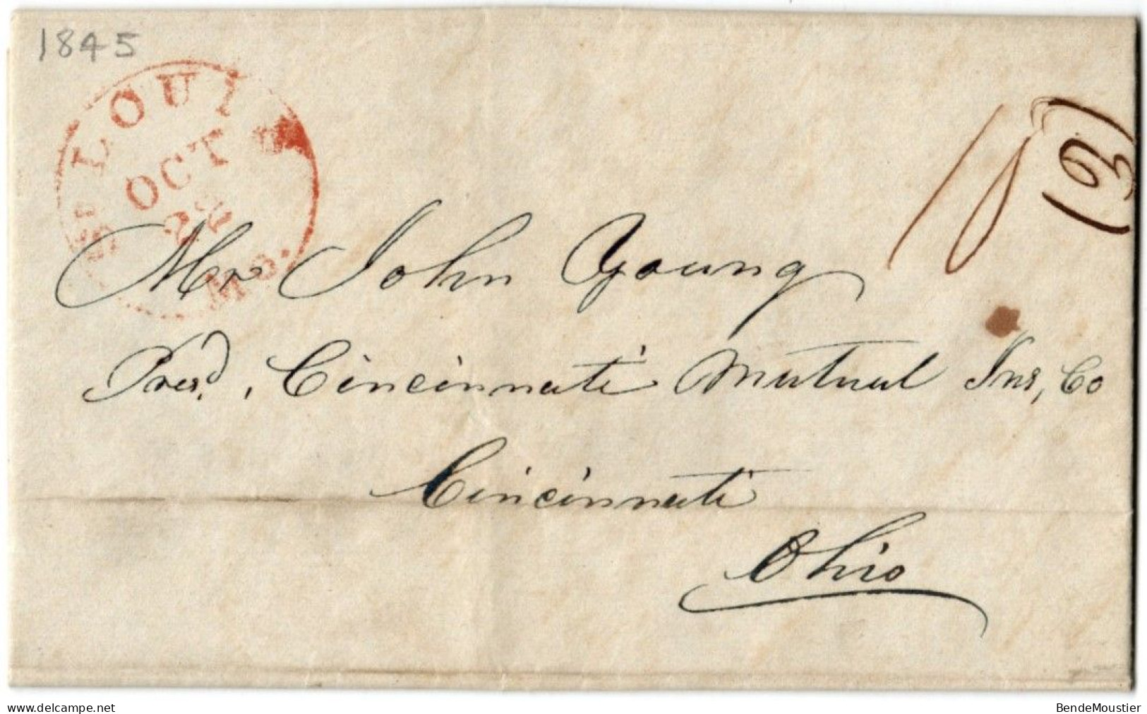 (N95) USA Red Postal Marking St Louis - …-1845 Prefilatelia