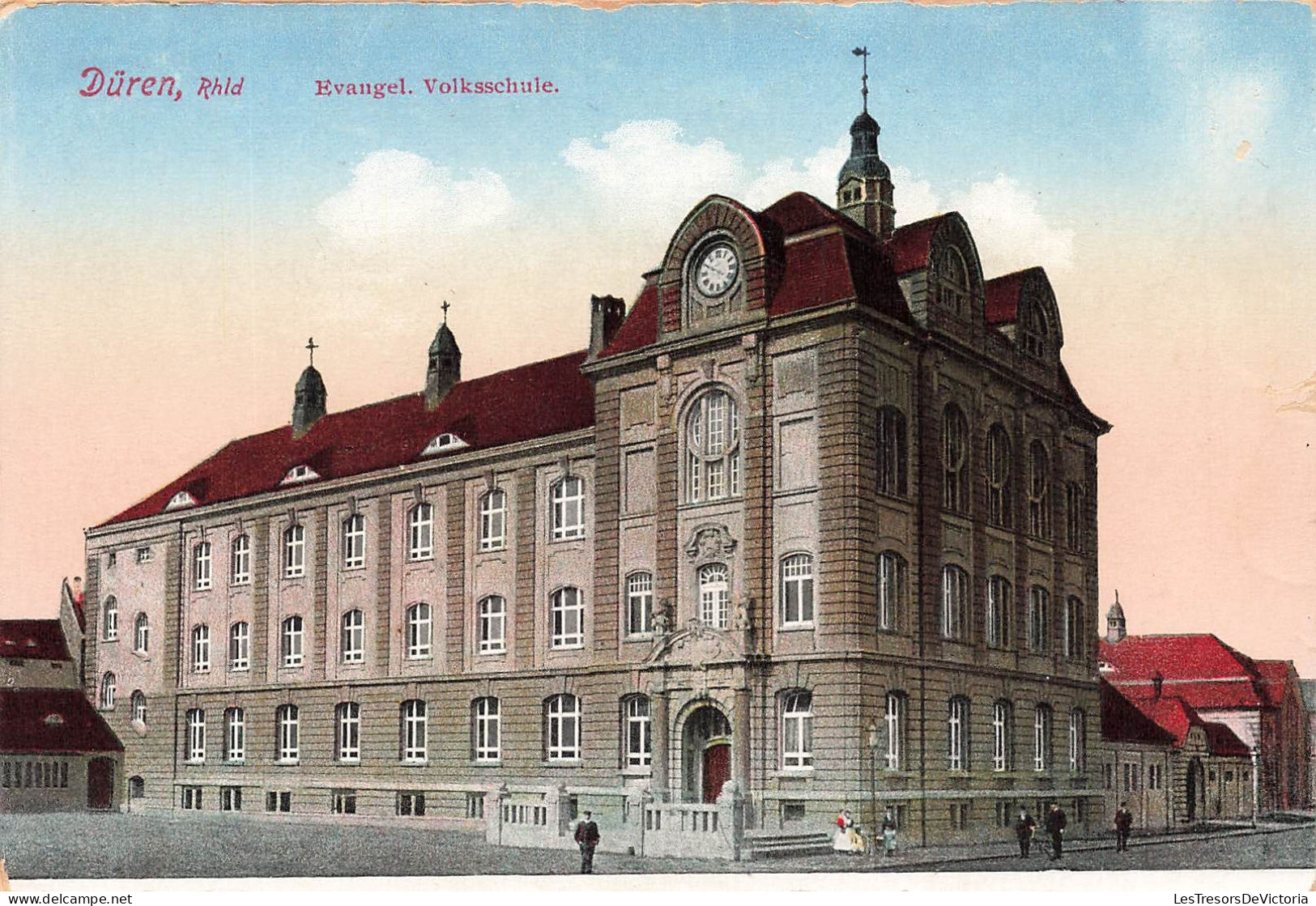 ALLEMAGNE - Dueren - Vue Générale D'une école Primaire évangélique - Colorisé - Carte Postale Ancienne - Düren