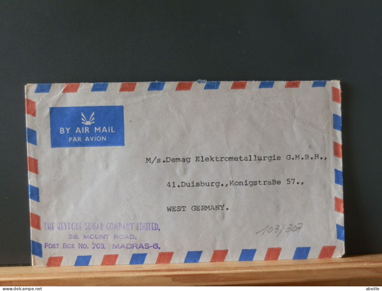 103/307  LETTRE INDIA 1981 - Cartas & Documentos