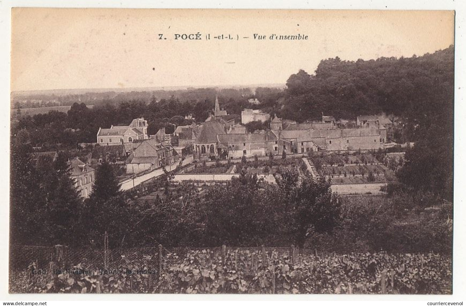 3 CPA - POCÉ (Indre Et Loire) - Vue D'ensemble, La Croix Verte, Le Château Et La Grande Cascade - Sonstige & Ohne Zuordnung