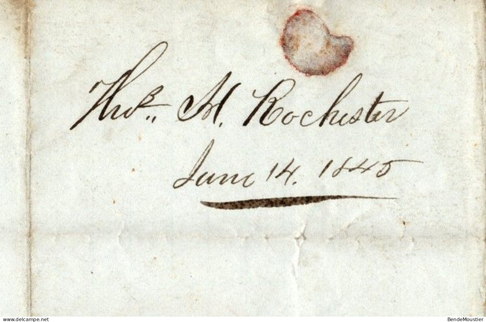 (N97) USA Cover -  Red Postal Markings Boyd's City Express Post - Rochester 1845. - …-1845 Préphilatélie