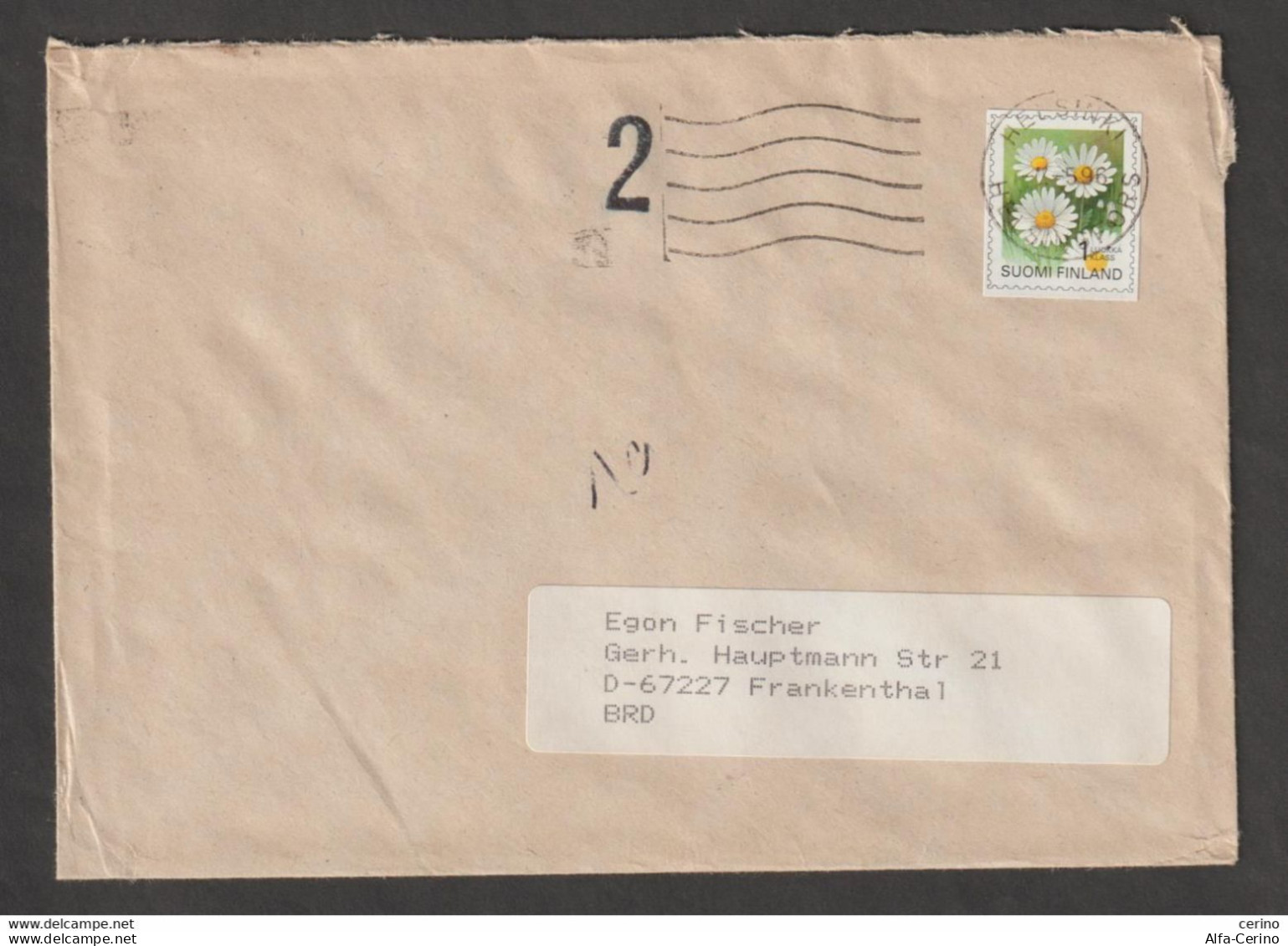 FINLAND: 1996  COVER  WITH  SELF-ADHESIVE  (1262)  -  TO  GERMANY - Briefe U. Dokumente