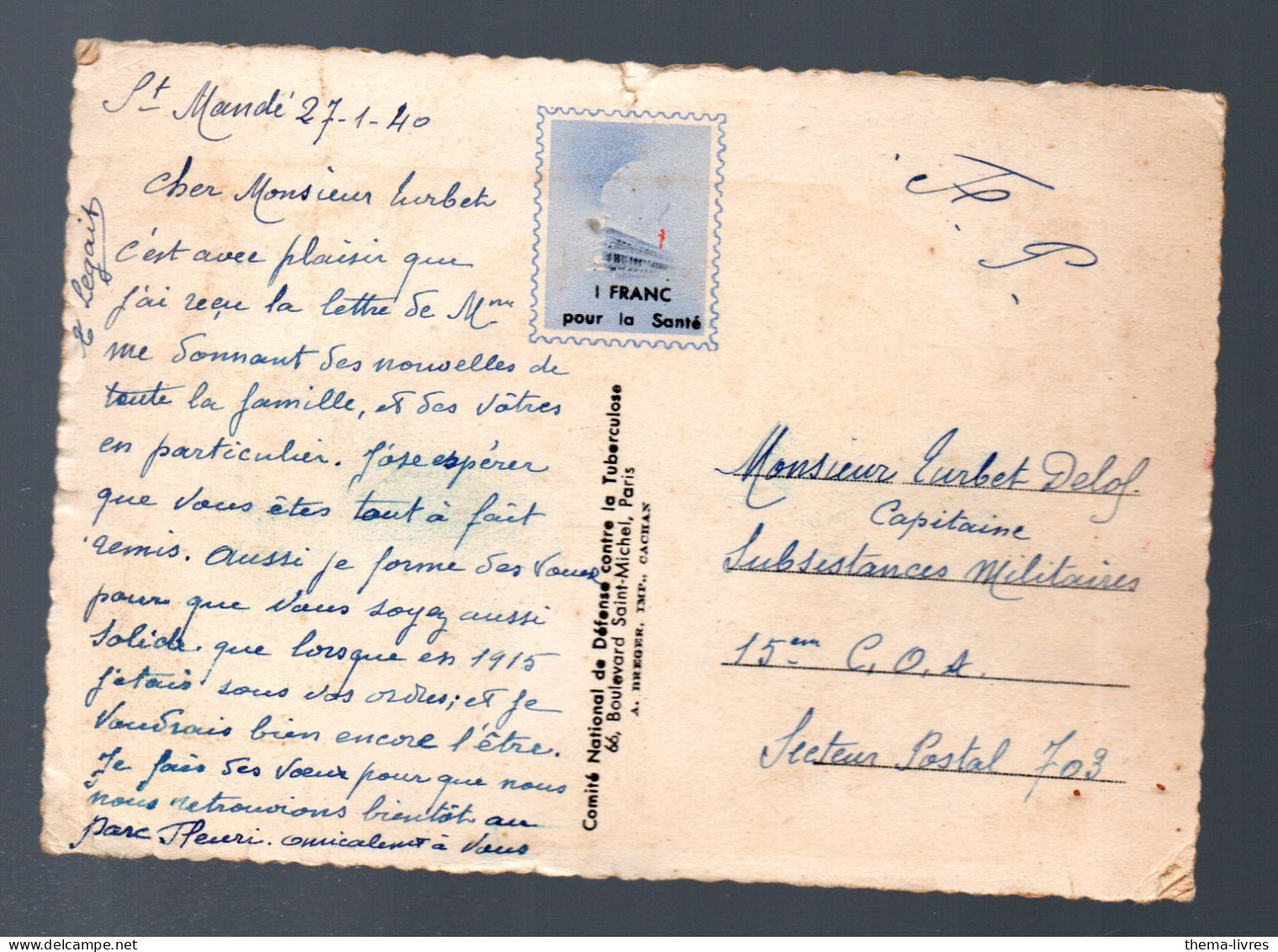 Carte Postale "espoir" CROIX ROUGE   1940    En Franchise  Postale  (PPP45721) - Croix-Rouge