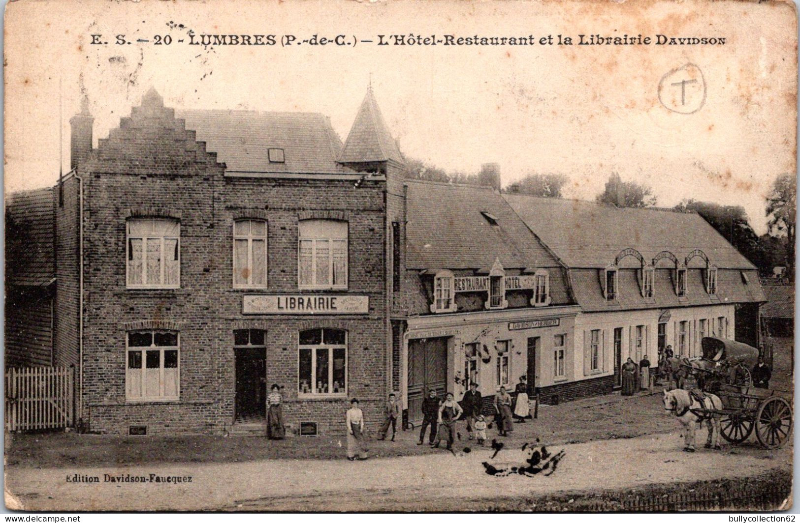 CPA - SELECTION  -  LUMBRES  -  L'Hôtel Restaurant Et La Librairie Davidson. - Lumbres