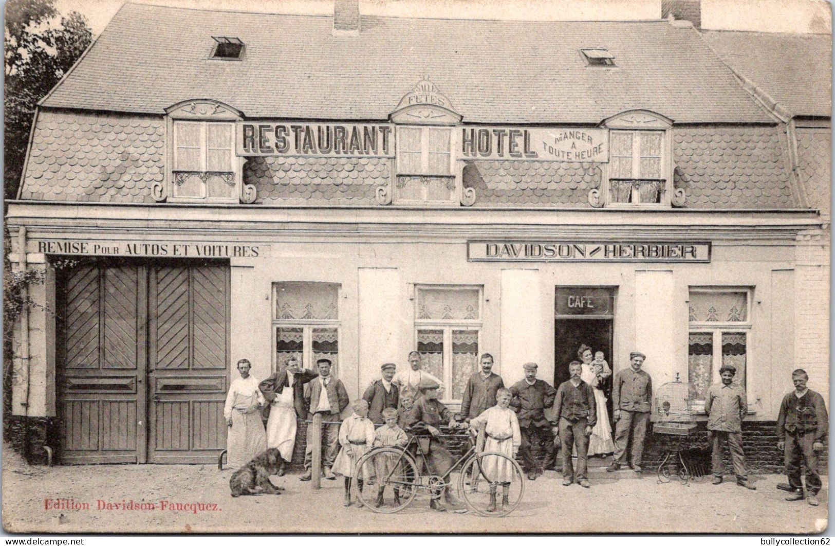 CPA - SELECTION  -  LUMBRES  -  Restaurant Hôtel - DAVIDSON-HERBIER. - Lumbres