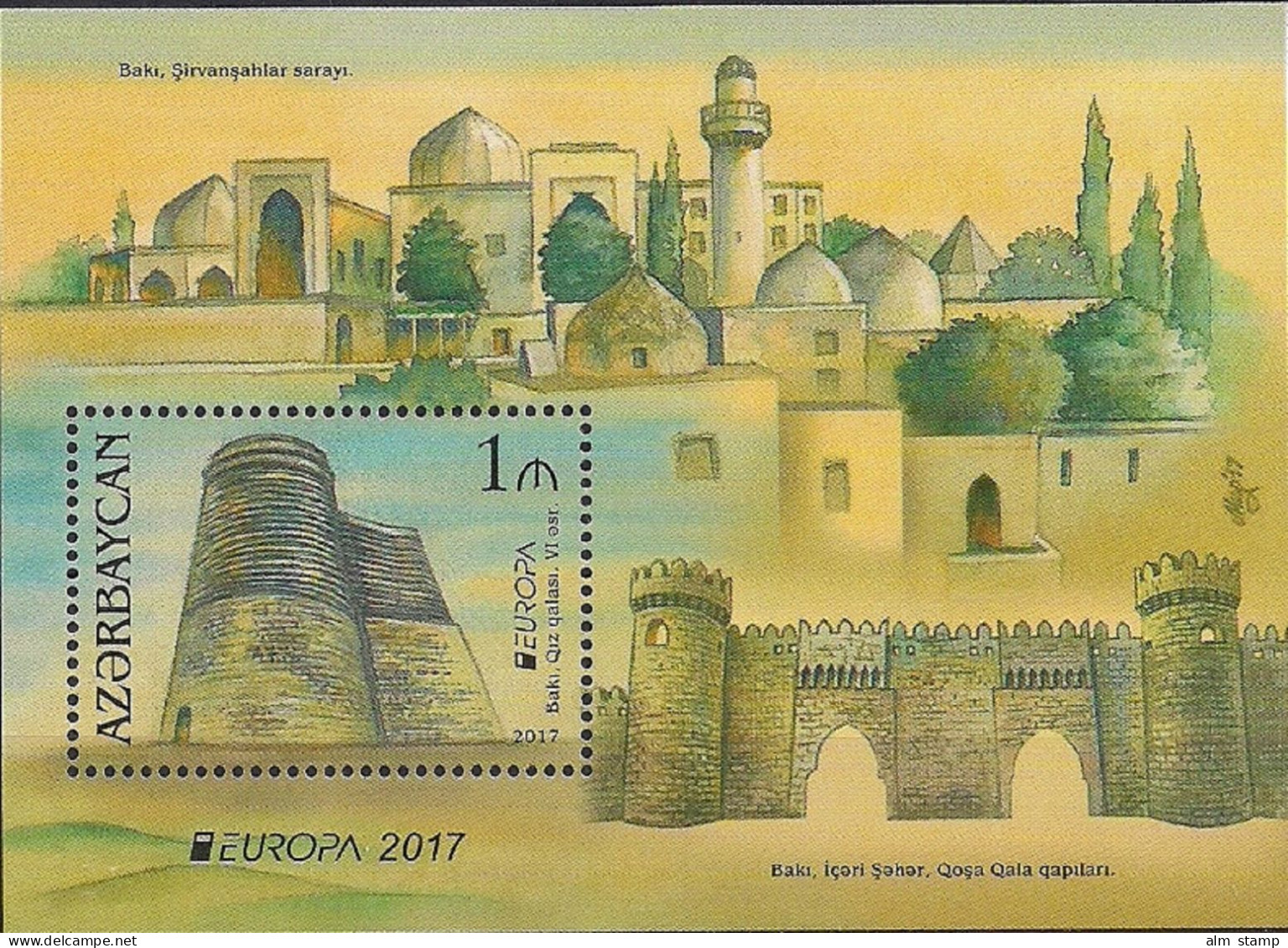 2017 Aserbaidschan   Mi. Bl. 176 A  **MNH   Europa: Burgen Und Schlösser. - 2017