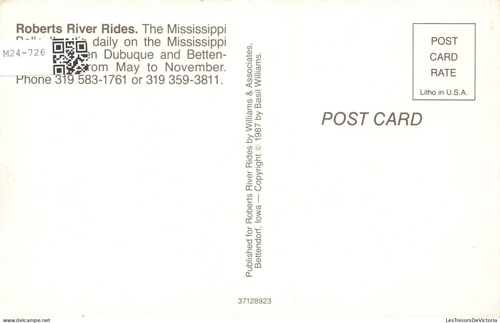 TRANSPORTS - Roberts River Rides Sur Le Mississipi - Colorisé - Carte Postale - Péniches