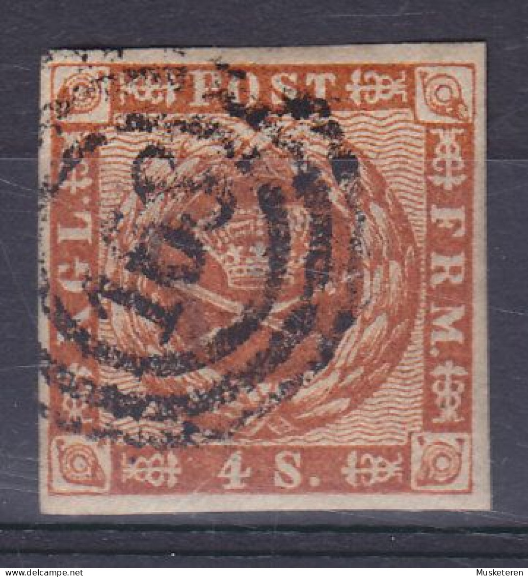 Denmark 1858 Mi. 7a, 4 Skilling Kroninsignien Im Lorbeerkranz Deluxe Number '168' KARREBÆKSMINDE Cancel (2 Scans) - Oblitérés