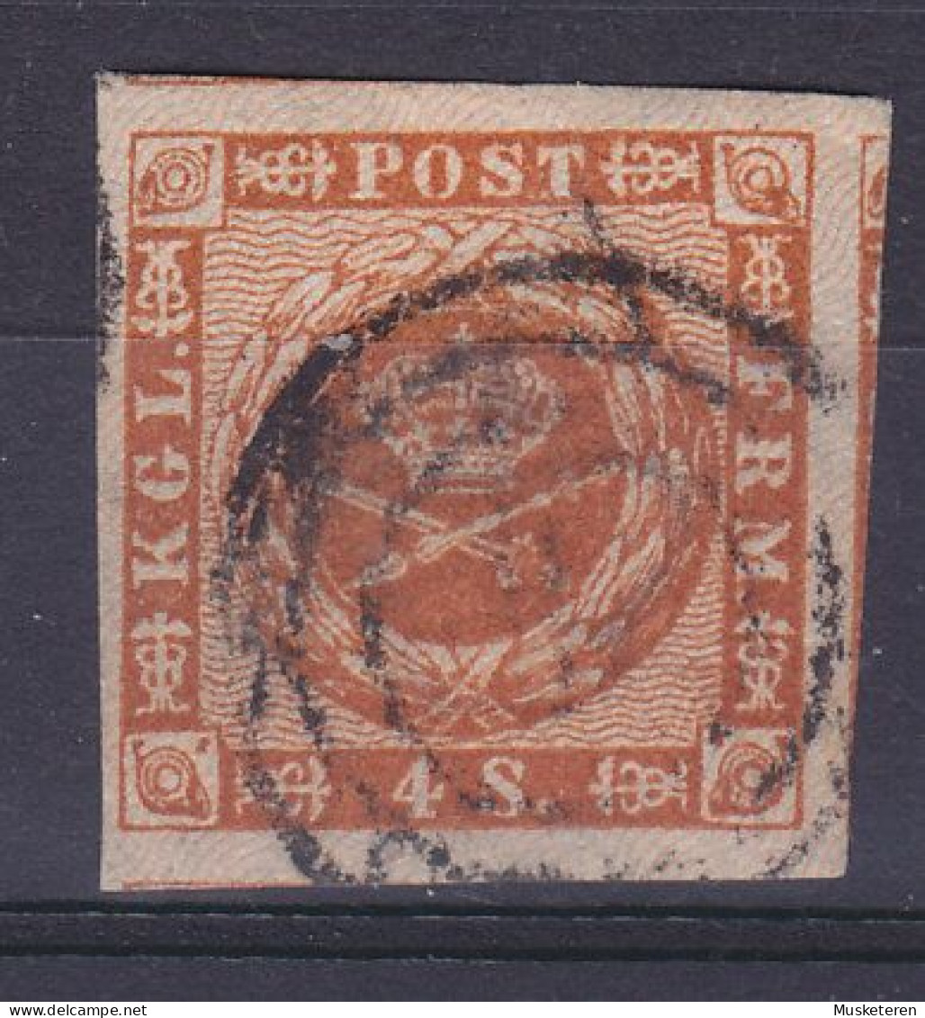 Denmark 1858 Mi. 7a, 4 Skilling Kroninsignien Im Lorbeerkranz Deluxe Broad Margins !! (2 Scans) - Used Stamps