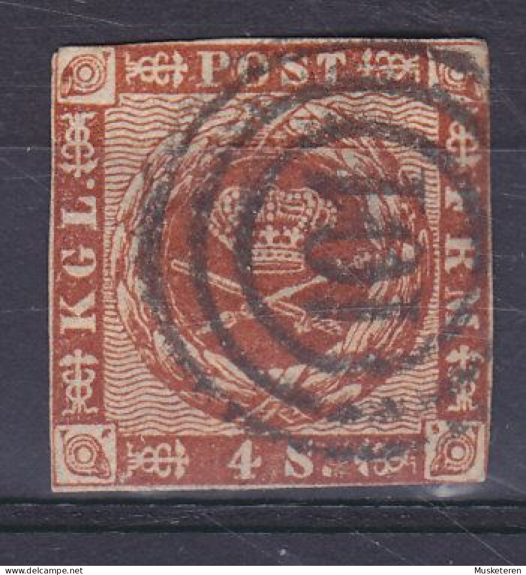 Denmark 1862 Mi. 7b, 4 Skilling Kroninsignien Im Lorbeerkranz Deluxe Number '101' GRAASTEN Cancel (2 Scans) - Usati