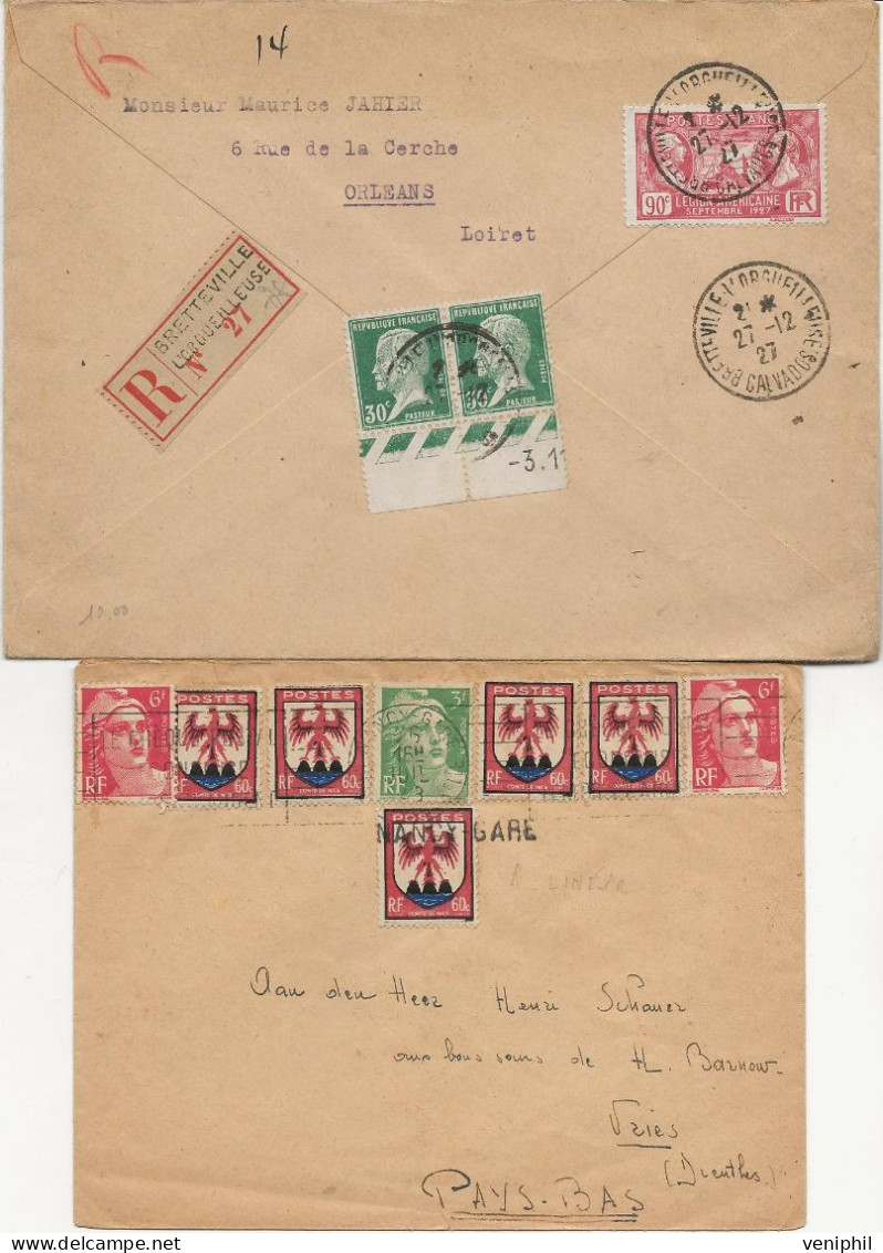 LOT DE 10 LETTRES  SEMI - MODERNE -  AFFRANCHISSEMENT DIVERS +OBLITERATION DAGUIN -PREO - 1924 A 1955 - Mechanical Postmarks (Other)