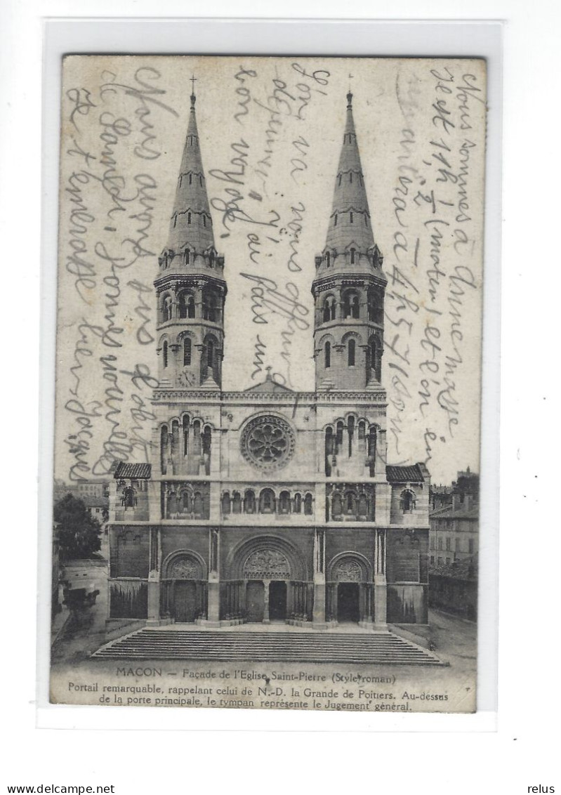 DEP. 71 MACON FACADE DE L'EGLISE SAINT-PIERRE - Kirchen U. Kathedralen
