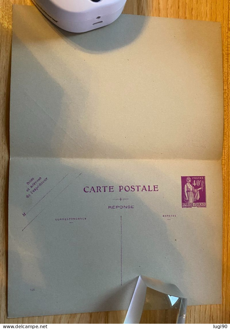 Entier Postal Type Paix YT 281-CPRP1 40 C + 40 C Lilas - Neuf - Karten/Antwortumschläge T