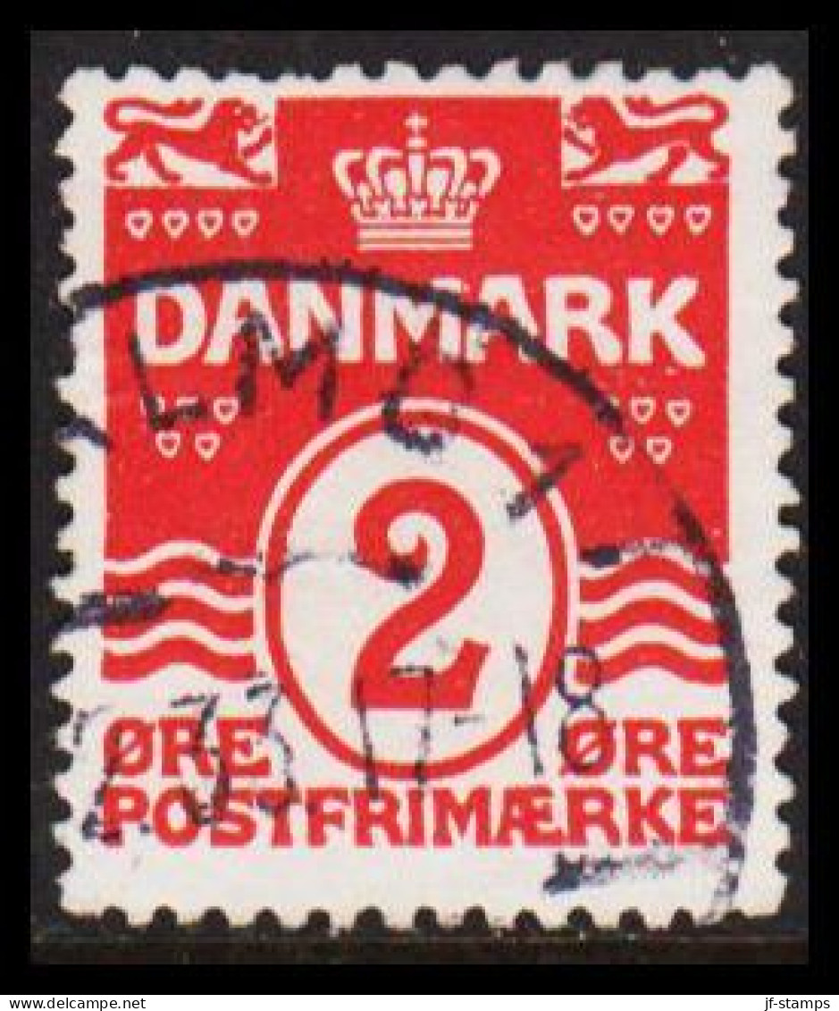 1933. DANMARK. 2 ØRE Wavy-line With Fine Cancel From Sweden: MALMÖ 2.33 (Michel 78 ) - JF538097 - Oblitérés