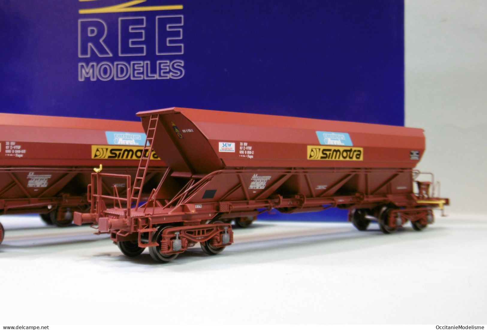 REE - Coffret 3 WAGONS TREMIES EX SIMOTRA Ep. IV-V SNCF Réf. WB-576 Neuf NBO HO 1/87 - Güterwaggons