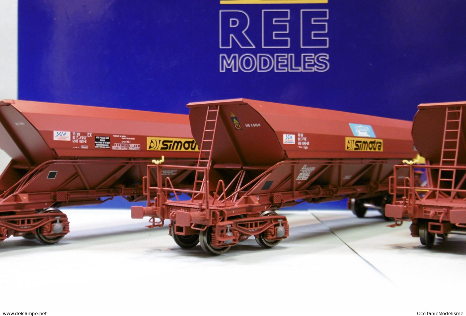 REE - Coffret 3 WAGONS TREMIES EX SIMOTRA Ep. IV-V SNCF Réf. WB-576 Neuf NBO HO 1/87 - Güterwaggons