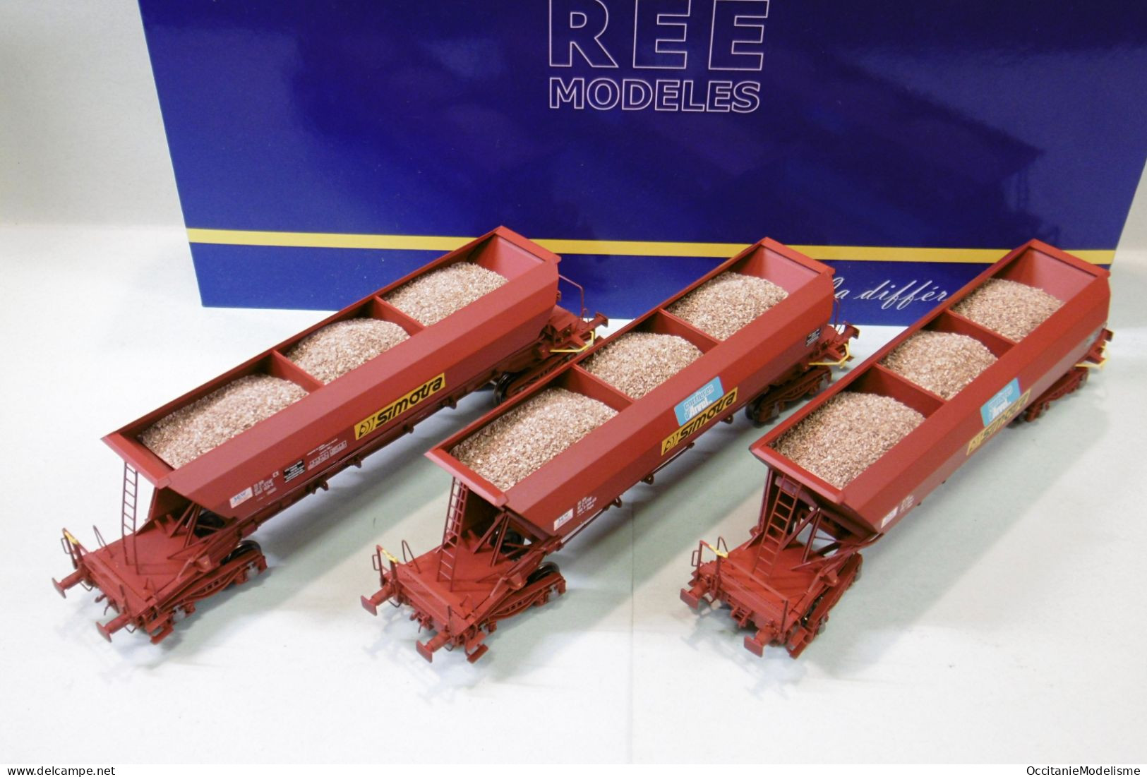 REE - Coffret 3 WAGONS TREMIES EX SIMOTRA Ep. IV-V SNCF Réf. WB-576 Neuf NBO HO 1/87 - Güterwaggons