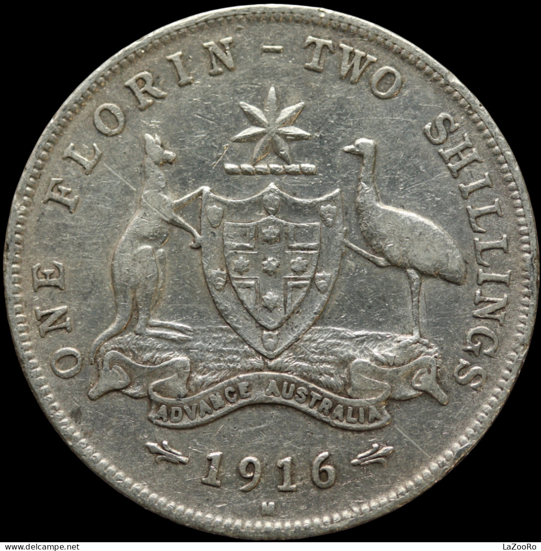 LaZooRo: Australia 1 Florin 1916 M VF - Silver - Florin