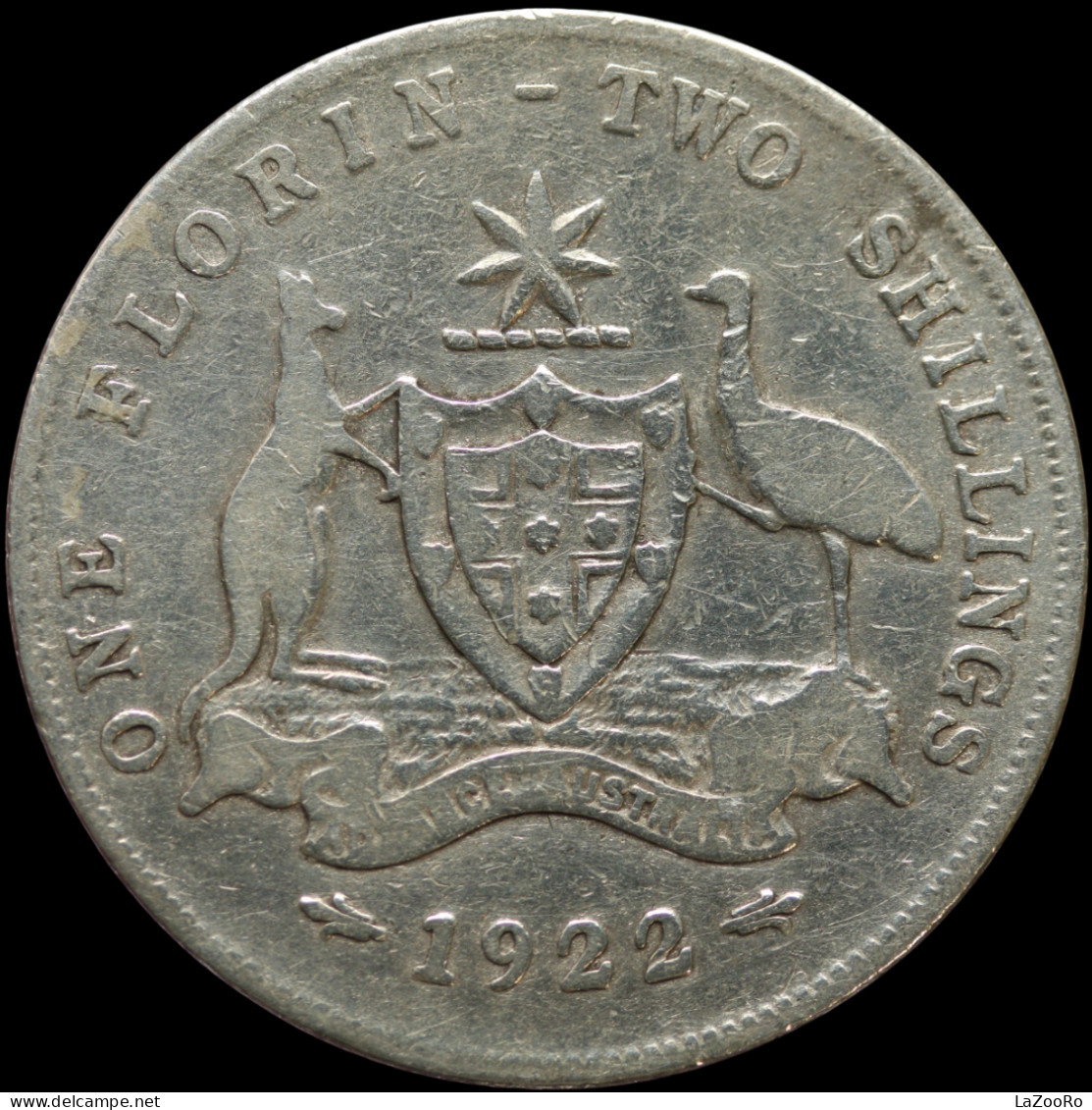 LaZooRo: Australia 1 Florin 1922 F / VF - Silver - Florin