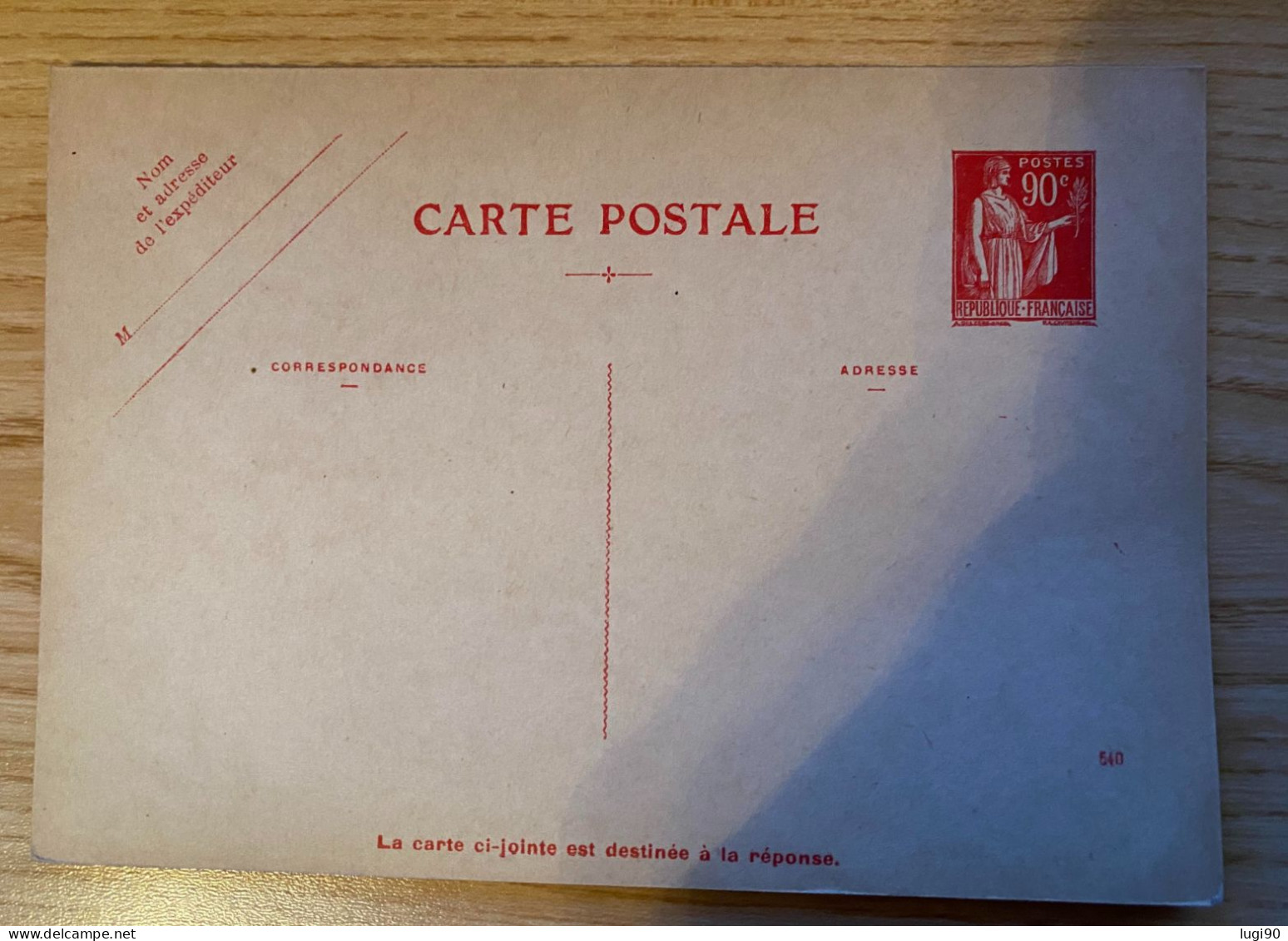 Entier Postal - Type Paix - YT 285-CP-CP1 - Neuf - Cartes/Enveloppes Réponse T