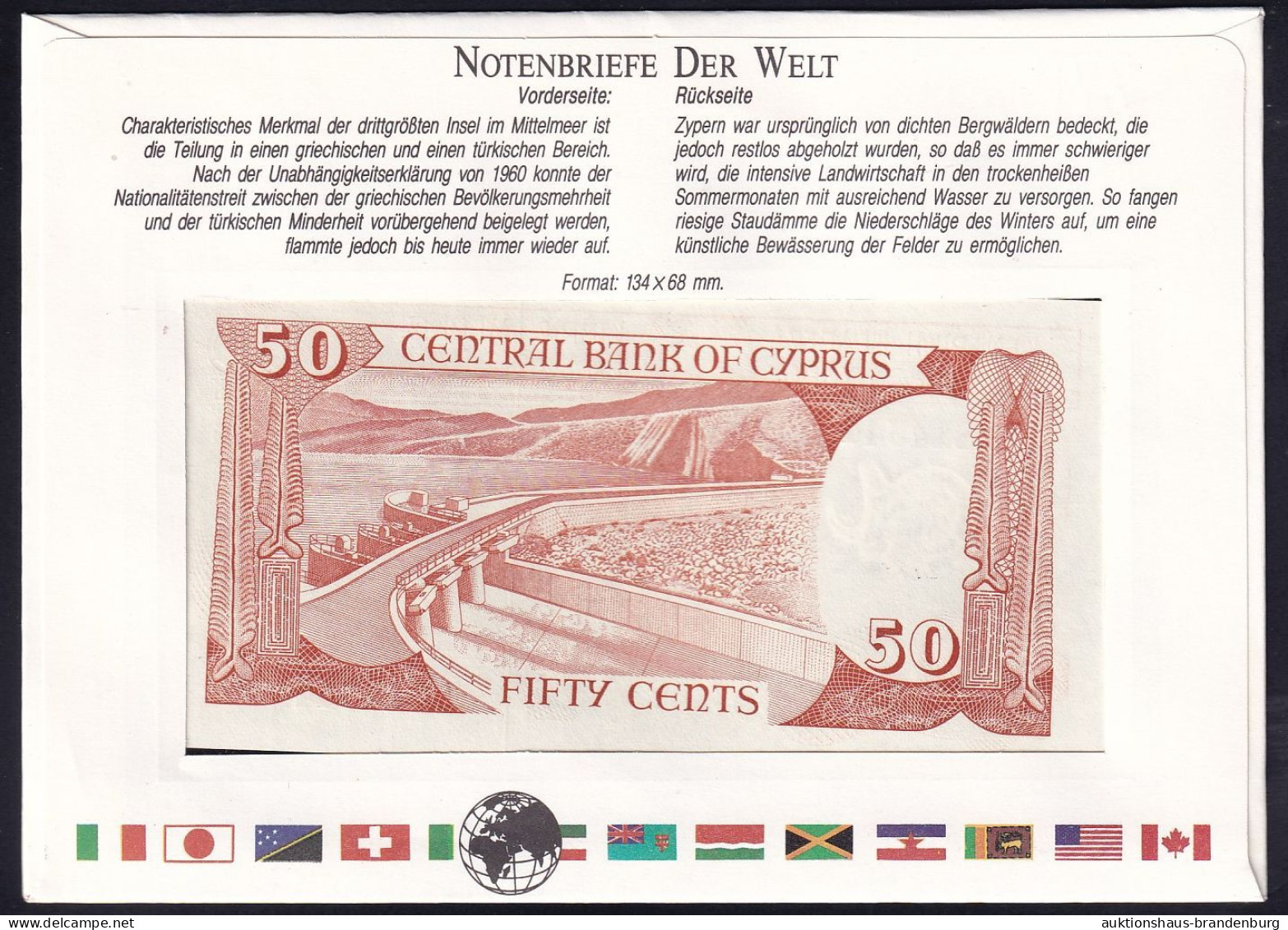 Zypern Cyprus: 50 Cents 1.10.1988 - Notenbriefe Der Welt - Chipre