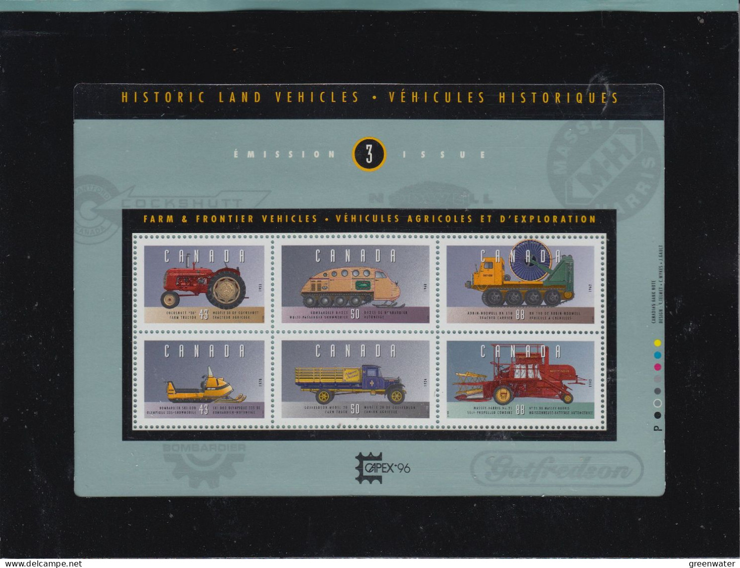 Canada 1995 Historic Land Vehicles M/s In Map ** Mnh (CN166) - Blocks & Sheetlets