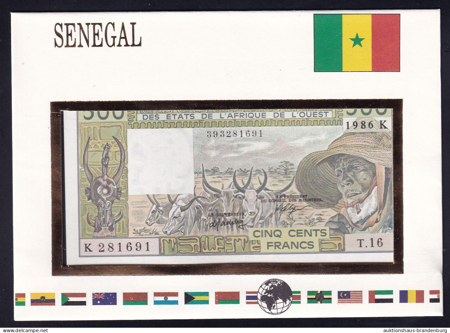 WAS Westafrikanische Staaten Senegal: 500 Francs 1986 - Notenbriefe Der Welt - États D'Afrique De L'Ouest