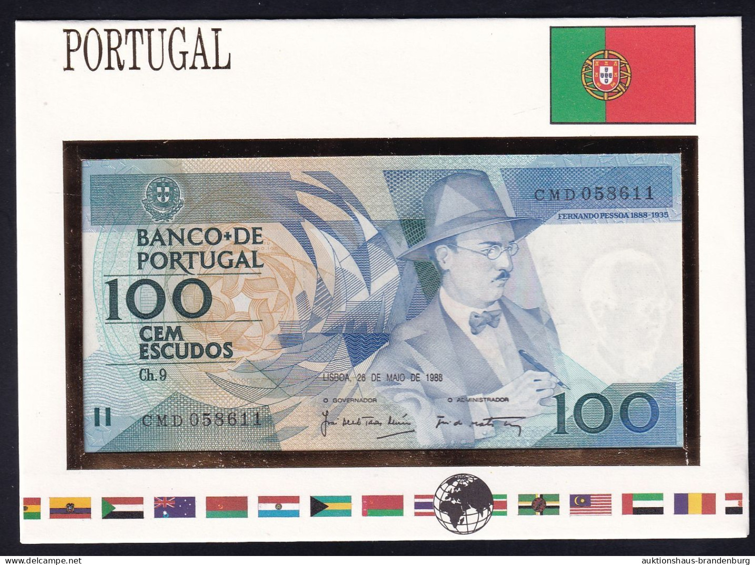 Portugal: 100 Escudos 26.5.1988 - Notenbriefe Der Welt - Portugal