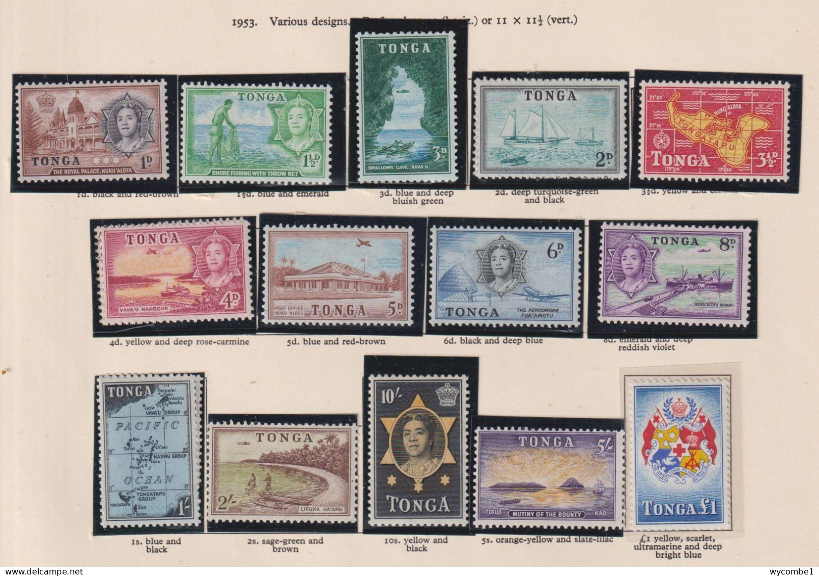 TONGA -  1952 Definitive Set Lightly Hinged Mint - Tonga (...-1970)