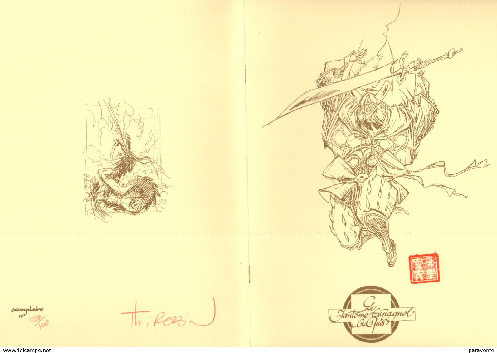 Carnet De Croquis De ROBIN Thierry Pour Librairie FANTOME ESPAGNOL (ns) - Portfolios