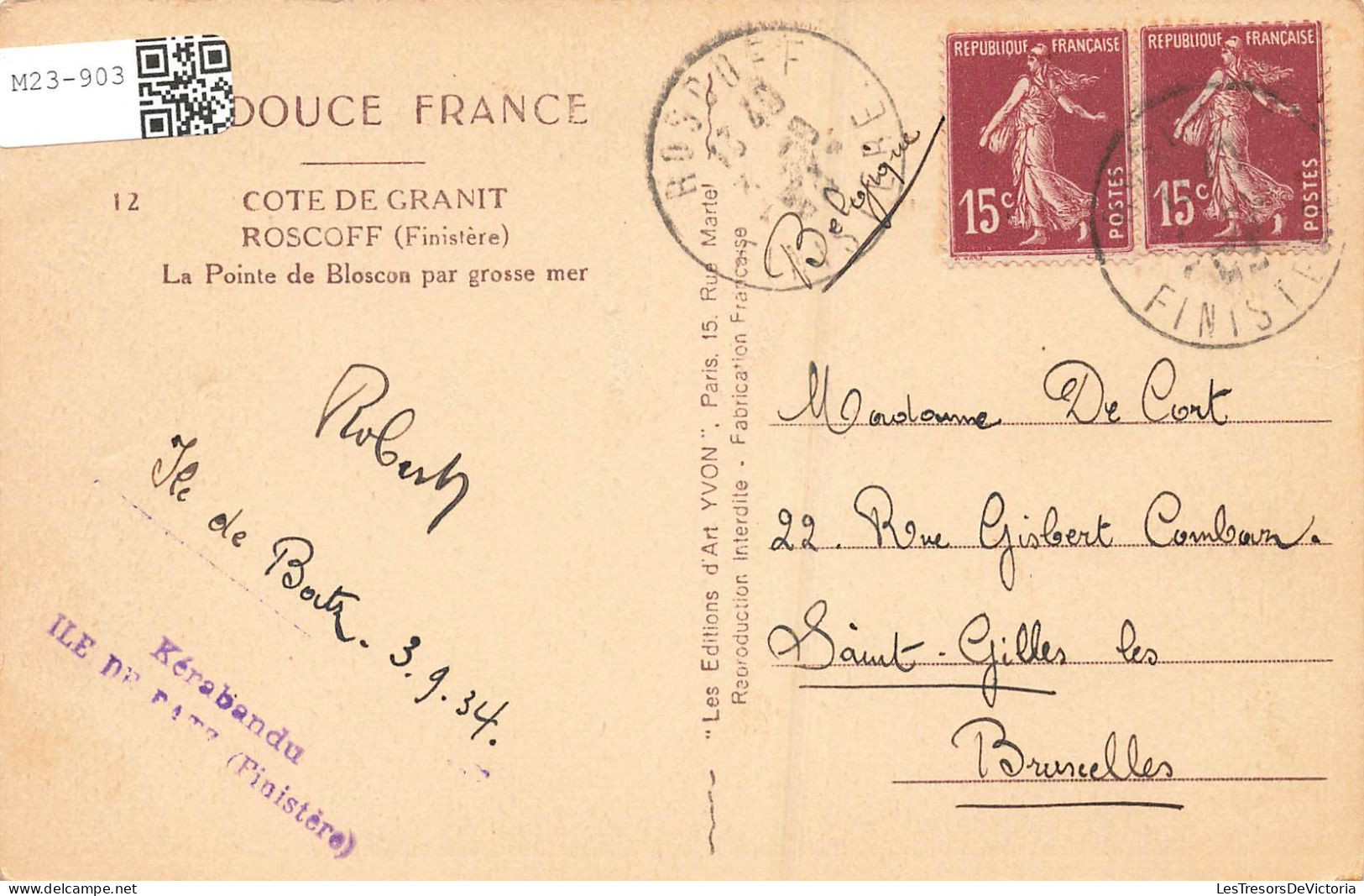 FRANCE - Cote De Granit Roscoff - La Pointe De Bloscon Par Grosse Mer - Carte Postale Ancienne - Roscoff
